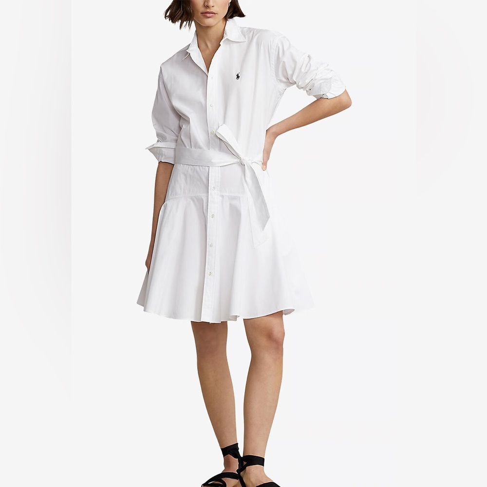 White Shirt Dress with Belt